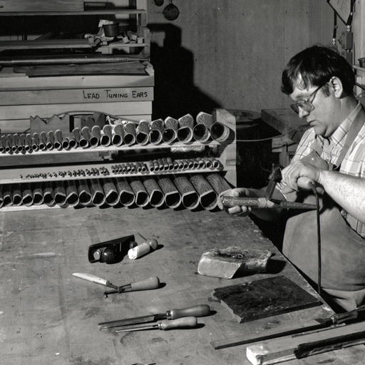 Blair Batty making organ pipes